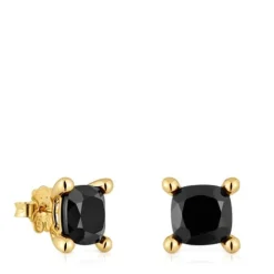 Pendientes con baño de oro 18 kt sobre plata y ónix Color Black^TOUS Sale