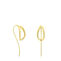 Pendientes con baño de oro 18 kt sobre plata Bent^TOUS Clearance