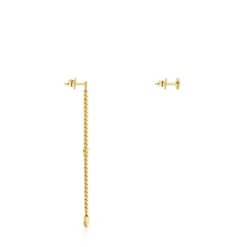 Pendientes corto/largo con baño de oro 18 kt sobre plata Bold Motif^TOUS New