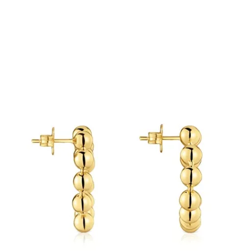 Pendientes cortos corazón con baño de oro 18 kt sobre plata Sugar Party^TOUS Discount