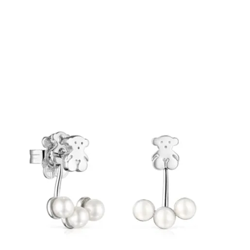 Pendientes cortos de plata con perlas Nocturne^TOUS Online