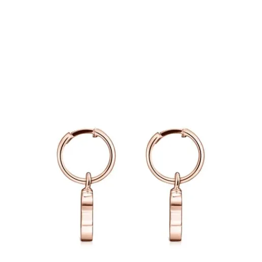 Pendientes cortos oso con baño de oro rosa 18 kt sobre plata Sweet Dolls^TOUS Online