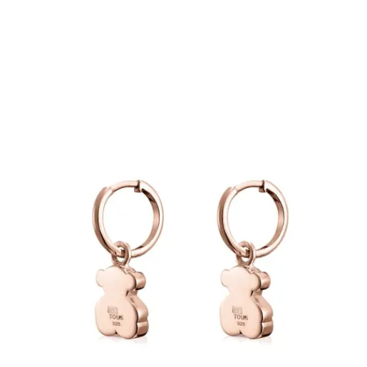 Pendientes cortos oso con baño de oro rosa 18 kt sobre plata Sweet Dolls^TOUS Online