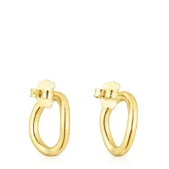 Pendientes círculo con baño de oro 18 kt sobre plata Hav^TOUS Outlet