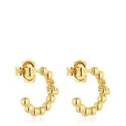 Pendientes de aro con baño de oro de 18 kt sobre plata y motivo oso Gloss^TOUS Clearance