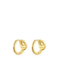 Pendientes de aro con baño de oro 18 kt sobre plata y motivo MANIFESTO^TOUS Best