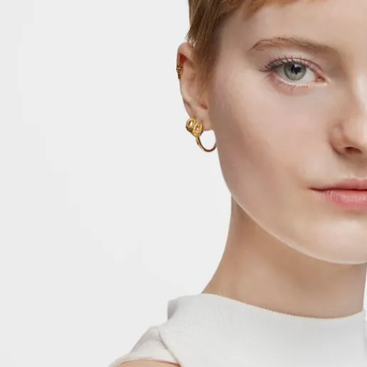 Pendientes de aro cortos con baño de oro 18 kt sobre plata y motivo MANIFESTO^TOUS Discount