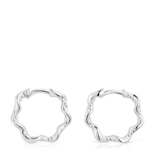 Pendientes de aro de plata 10 mm Twisted^TOUS Discount