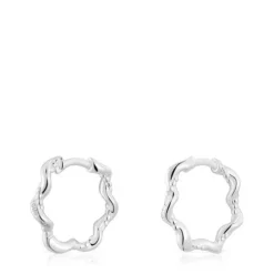 Pendientes de aro de plata 10 mm Twisted^TOUS Discount