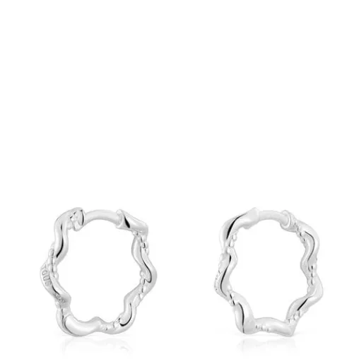 Pendientes de aro de plata 10 mm Twisted^TOUS Discount