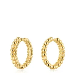 Pendientes de aro doble con baño de oro de 18 kt sobre plata Gloss^TOUS