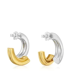 Pendientes de aro largo bicolor con motivo oso 1950^TOUS Discount