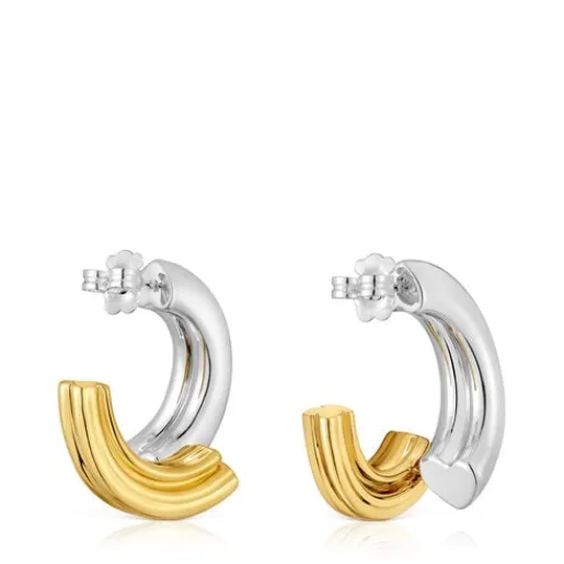 Pendientes de aro largo bicolor con motivo oso 1950^TOUS Discount