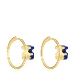 Pendientes de aro oso de oro y lapislázuli 1950^TOUS Clearance