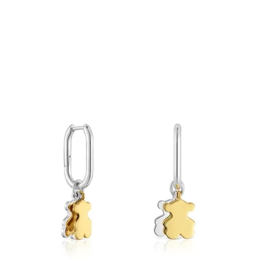 Pendientes de aro pequeños motivo oso bicolor Sweet Dolls^TOUS Hot