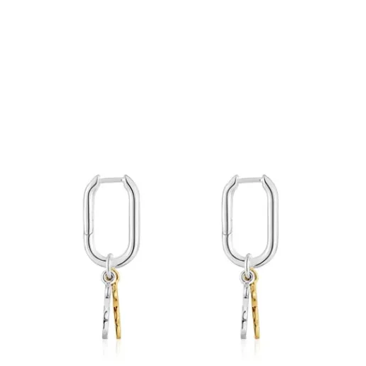 Pendientes de aro pequeños motivo oso bicolor Sweet Dolls^TOUS Hot