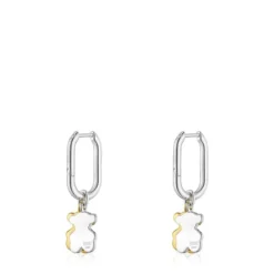 Pendientes de aro pequeños motivo oso bicolor Sweet Dolls^TOUS Hot