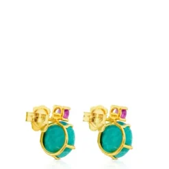 Pendientes de con amazonita y rubí tratado Ivette^TOUS Outlet