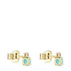 Pendientes de con amazonita y rubí Mini Ivette^TOUS Clearance