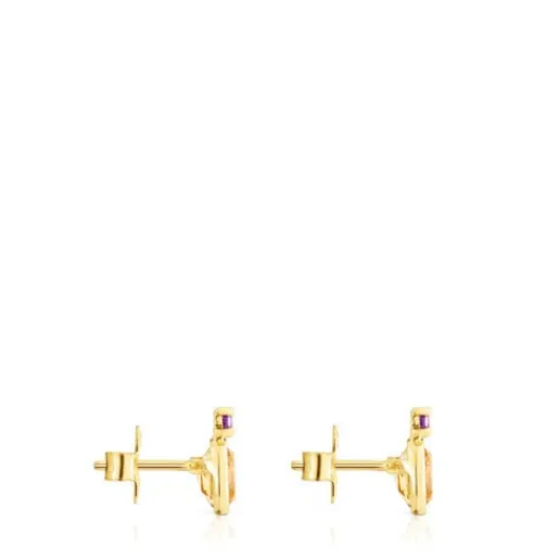 Pendientes de oro con citrino y amatista Virtual Garden^TOUS Hot