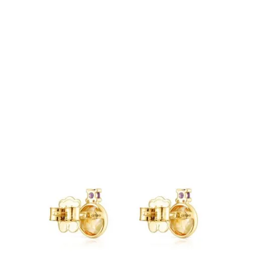 Pendientes de oro con citrino y amatista Virtual Garden^TOUS Hot