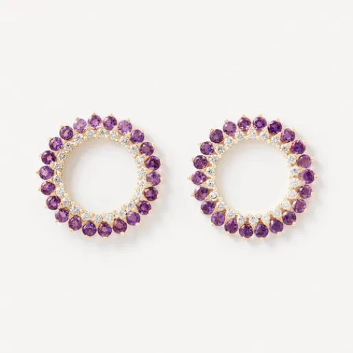 Pendientes de con diamantes y amatistas ATELIER^TOUS