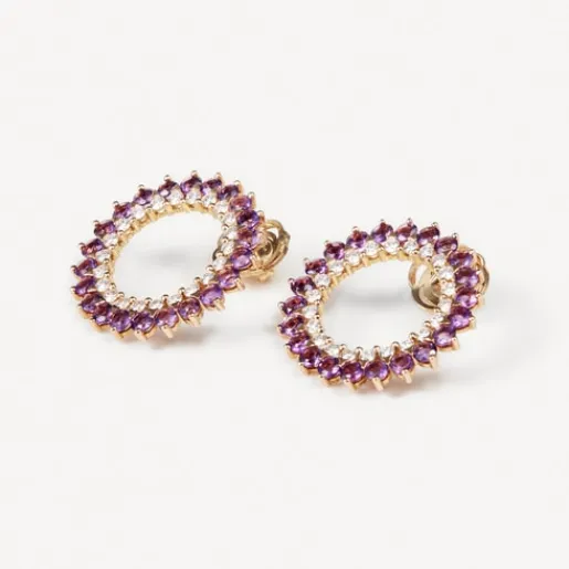 Pendientes de con diamantes y amatistas ATELIER^TOUS