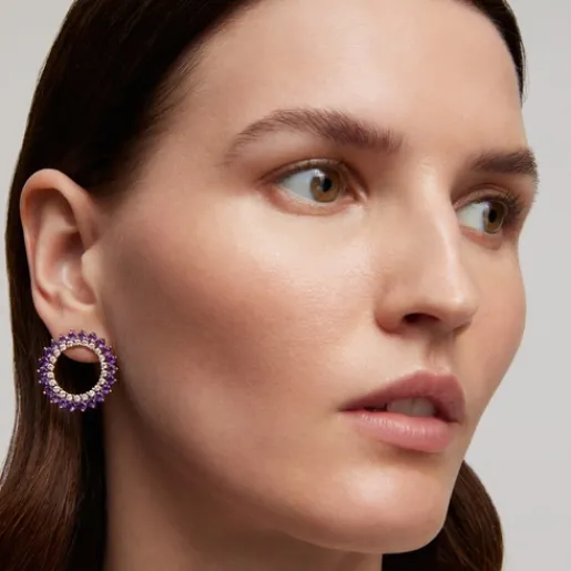 Pendientes de con diamantes y amatistas ATELIER^TOUS