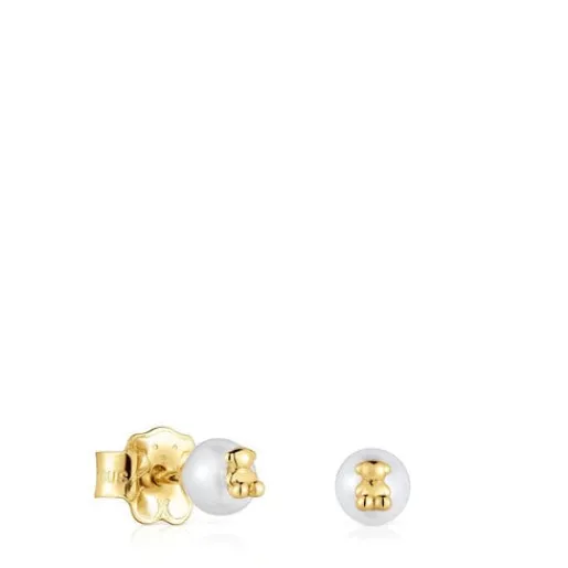 Pendientes de oro con perla y motivo oso Bold Bear^TOUS New