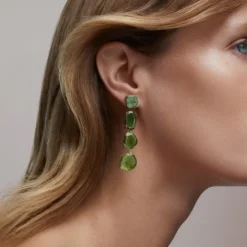 Pendientes de oro y turmalinas verdes ATELIER UNIQUE PIECES^TOUS New