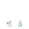 Pendientes de plata con amazonita y cuarzo rosa Mini Color^TOUS Clearance