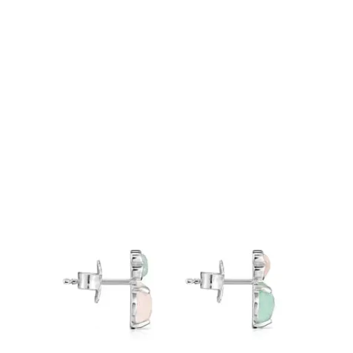Pendientes de plata con amazonita y cuarzo rosa Mini Color^TOUS Clearance