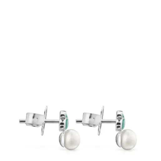 Pendientes de con amazonita y perla Mini Color^TOUS Best