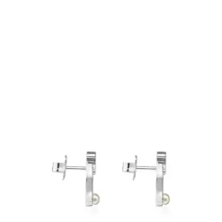 Pendientes de plata con perla motivo oso Super Power^TOUS Hot
