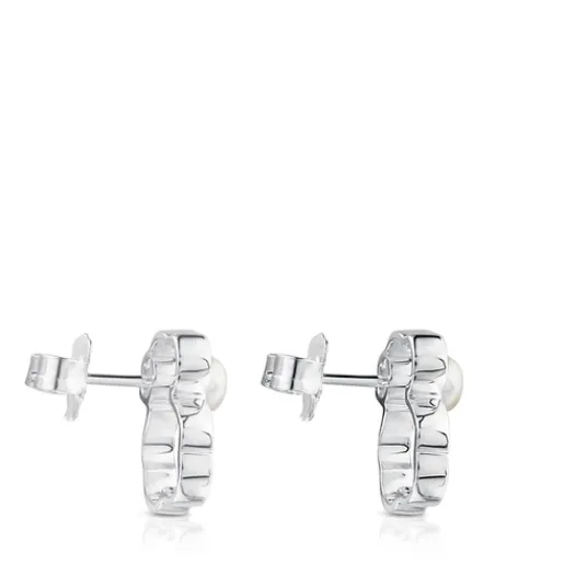 Pendientes de plata con perla cultivada 1,4cm Silueta^TOUS Sale