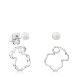 Pendientes de plata con perla cultivada 1,4cm Silueta^TOUS Sale