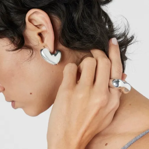 Pendientes de plata corazón Tabit^TOUS Outlet