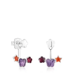 Pendientes de plata y gemas Bold Motif^TOUS Discount