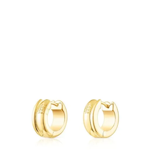 Pendientes doble aro con baño de oro 18 kt sobre plata Fellow^TOUS
