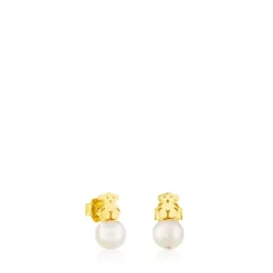 Pendientes en oro amarillo de 18kt y perlas cultivadas Puppies^TOUS Online