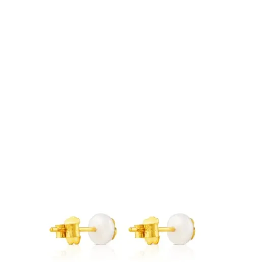 Pendientes en oro y perla cultivada Bear^TOUS Clearance