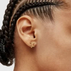 Pendientes estrella con baño de oro 18 kt sobre plata Bickie^TOUS