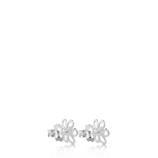 Pendientes flor de plata y perlas cultivadas Maggie^TOUS