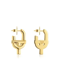 Pendientes grandes con baño de oro 18 kt sobre plata MANIFESTO^TOUS Online