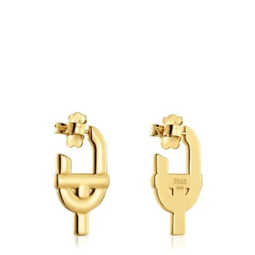 Pendientes grandes con baño de oro 18 kt sobre plata MANIFESTO^TOUS Online