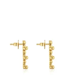 Pendientes largos con baño de oro 18 kt sobre plata motivos oso Bold Bear^TOUS Best