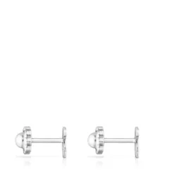 Pendientes mini de oro blanco Baby^TOUS Hot