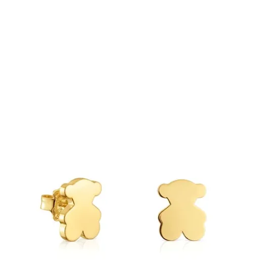 Pendientes oso con baño de oro 18 kt sobre plata 12 mm Sweet Dolls^TOUS Clearance