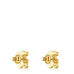 Pendientes oso con baño de oro 18 kt sobre plata 12 mm Sweet Dolls^TOUS Clearance