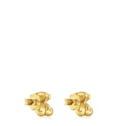 Pendientes oso con baño de oro 18 kt sobre plata 10 mm Bold Bear^TOUS Best